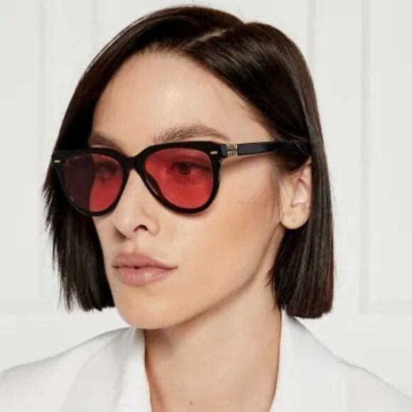 BRAND NEW Miu Miu MU12ZS 16K1D0 Black Red Phantos Unisex Sunglasses 0MU 12ZS